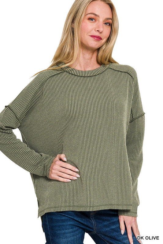 Ribbed Long Sleeve Top