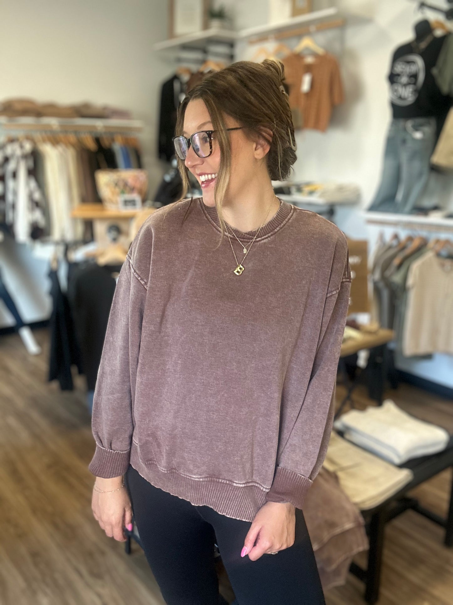 Brown Oversized Crewneck