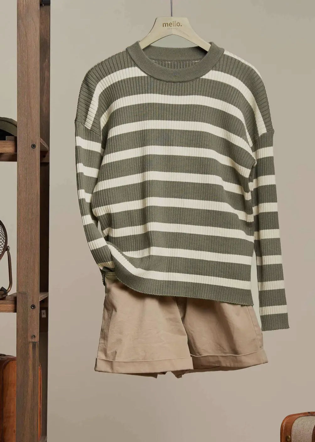 Olive Striped Sweater