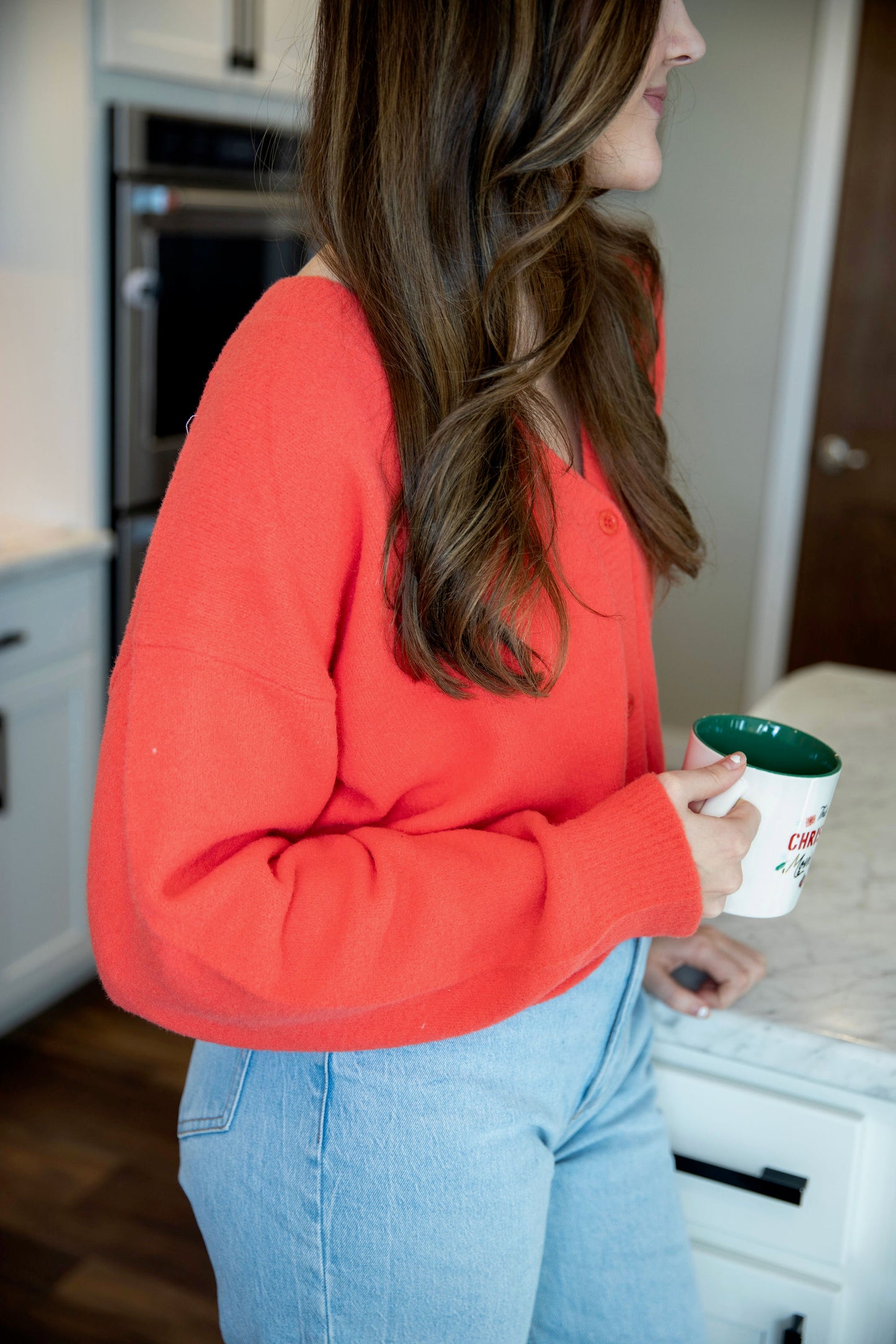 Red Button Cardigan