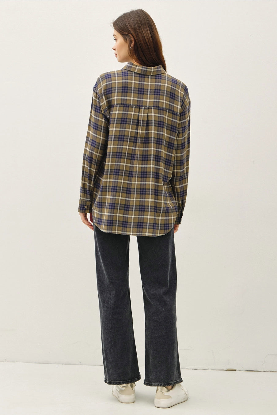 Olive Plaid Button Up