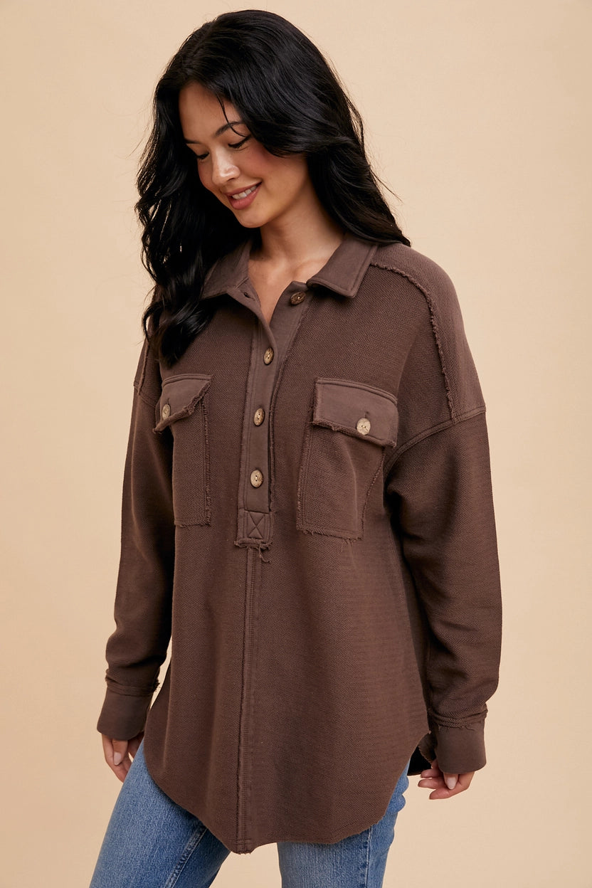 Mocha Button Shirt