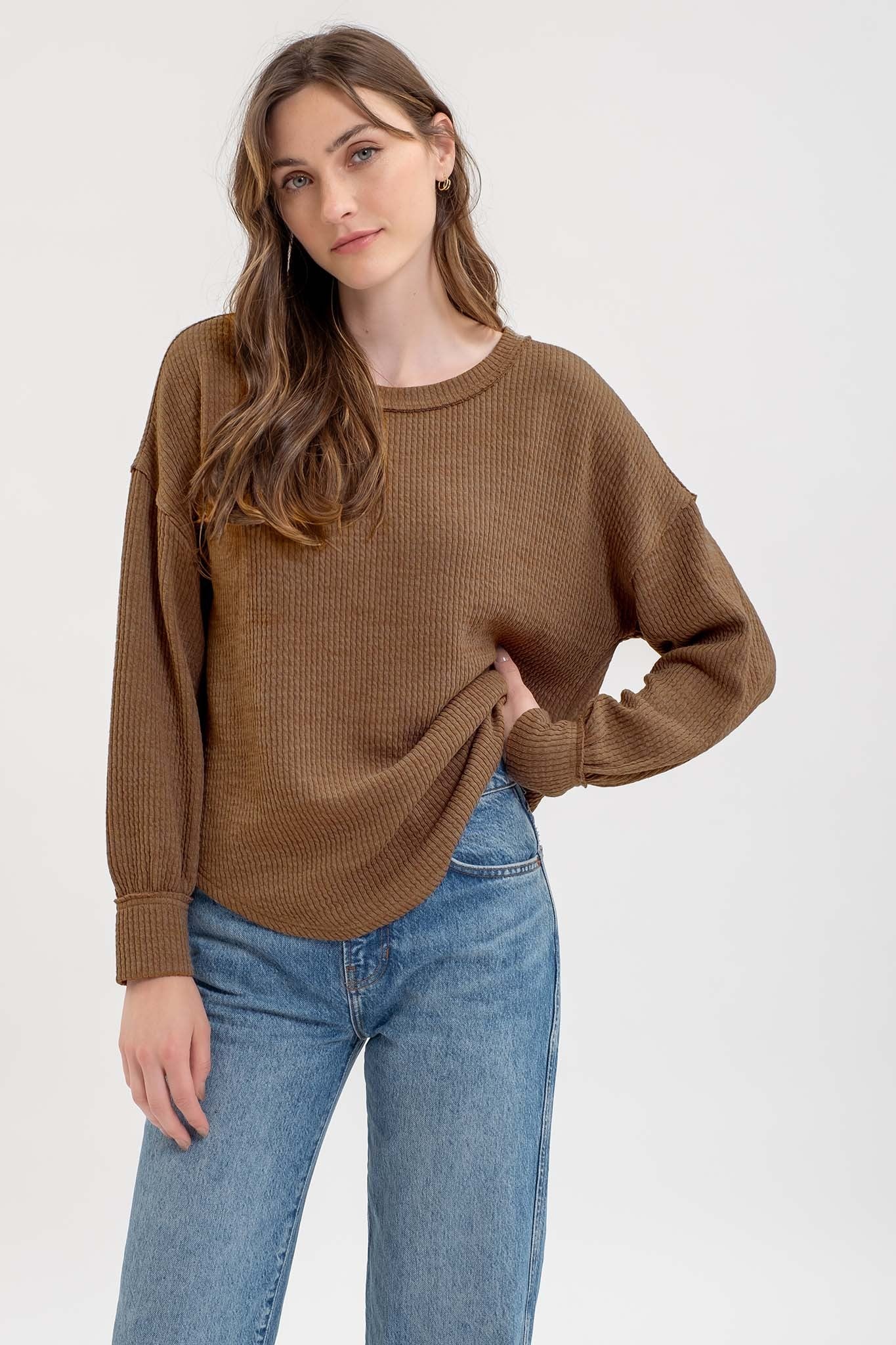 Tan Long Sleeve Top