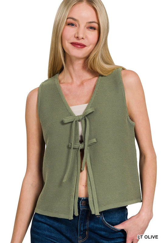 Olive Green Tie Tank