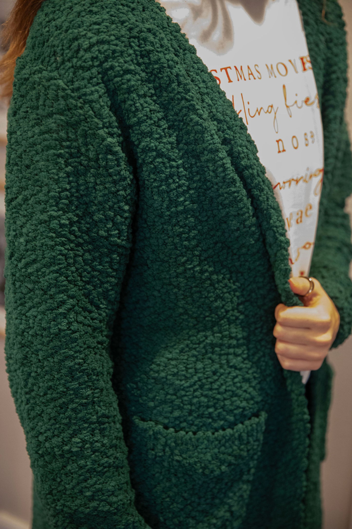 Popcorn Green Sweater Cardigan