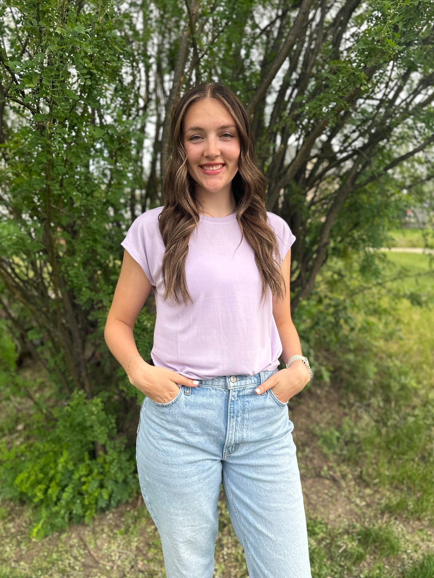 Lavender Muscle Tee