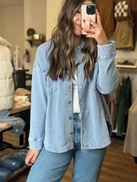 Blue Denim Look Shacket