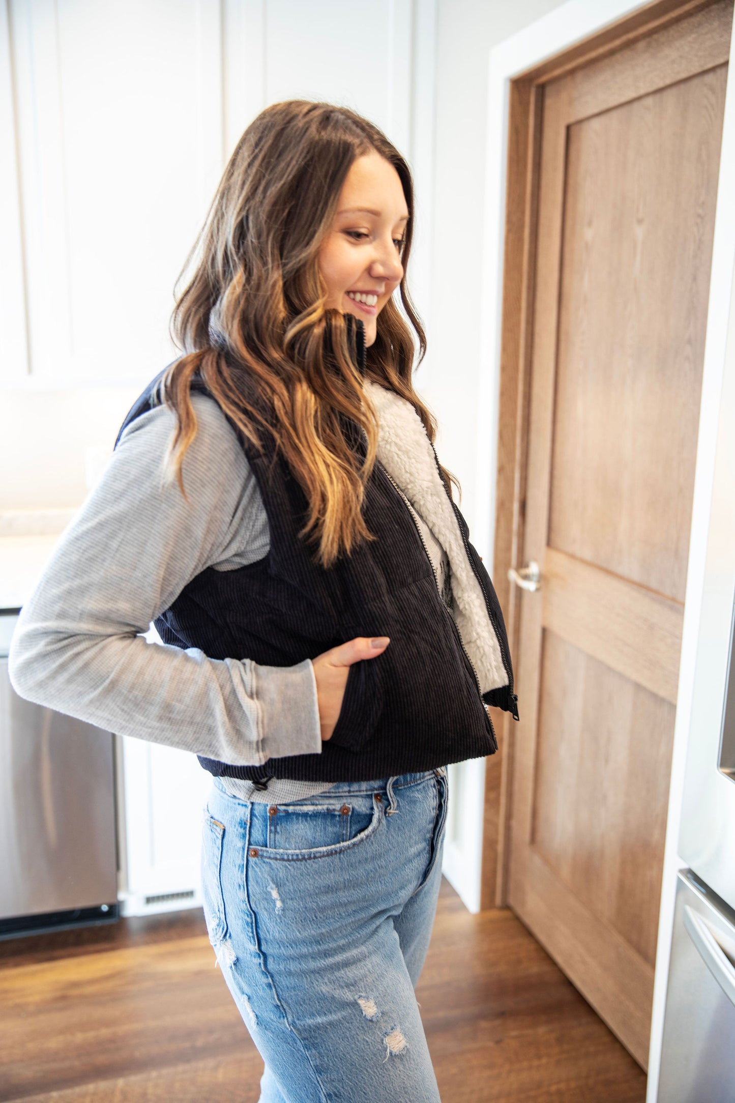 Corduroy Crop Vest