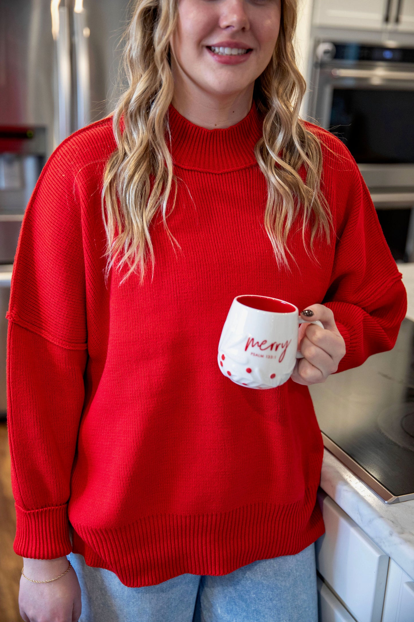 Side Slit Ruby Sweater