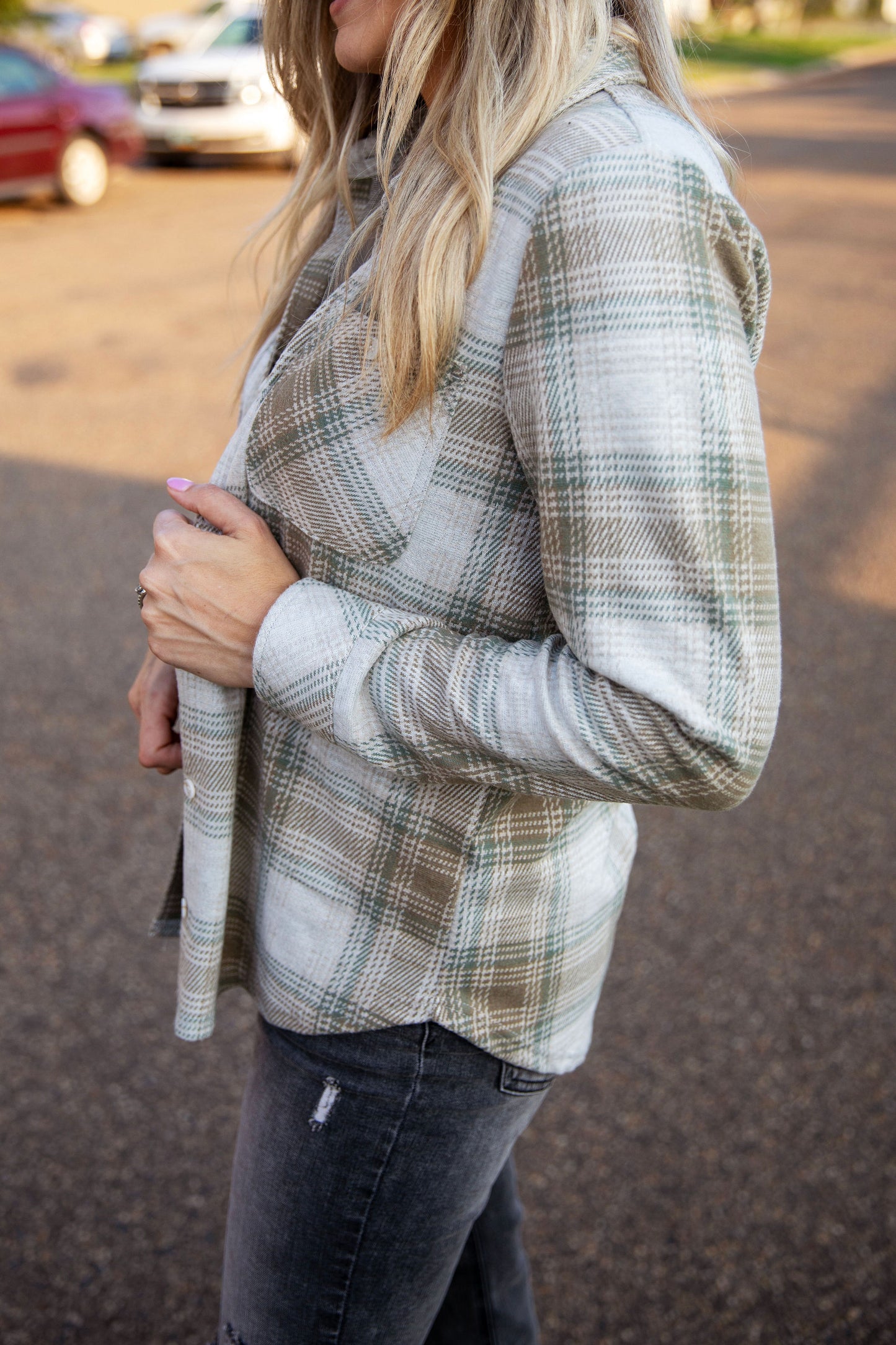 Lewis Sage Plaid Shacket