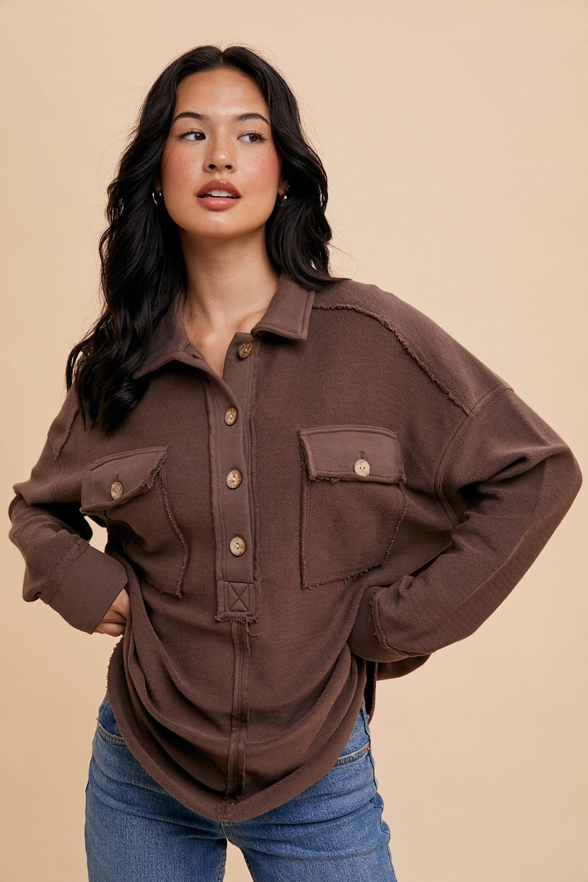 Mocha Button Shirt