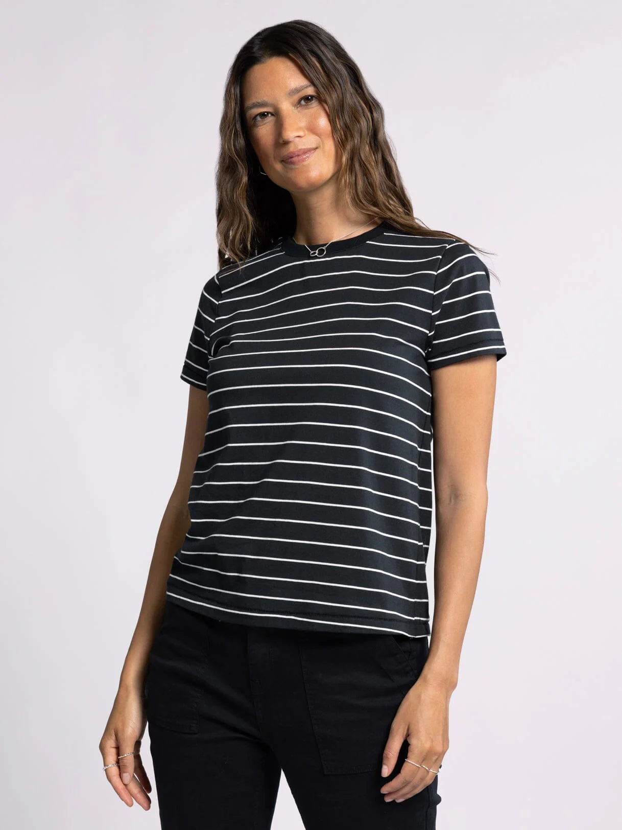 Black Striped Asher Tee