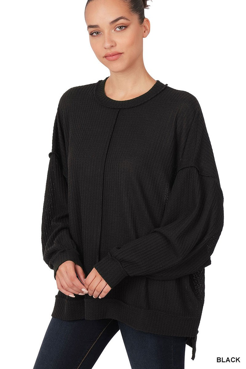 Black Waffle Sweater