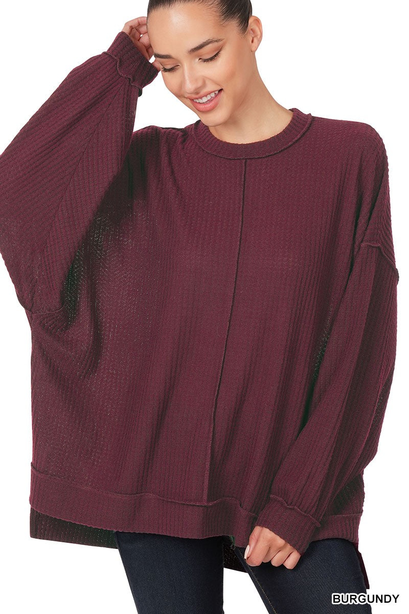 Burgandy Waffle Sweater