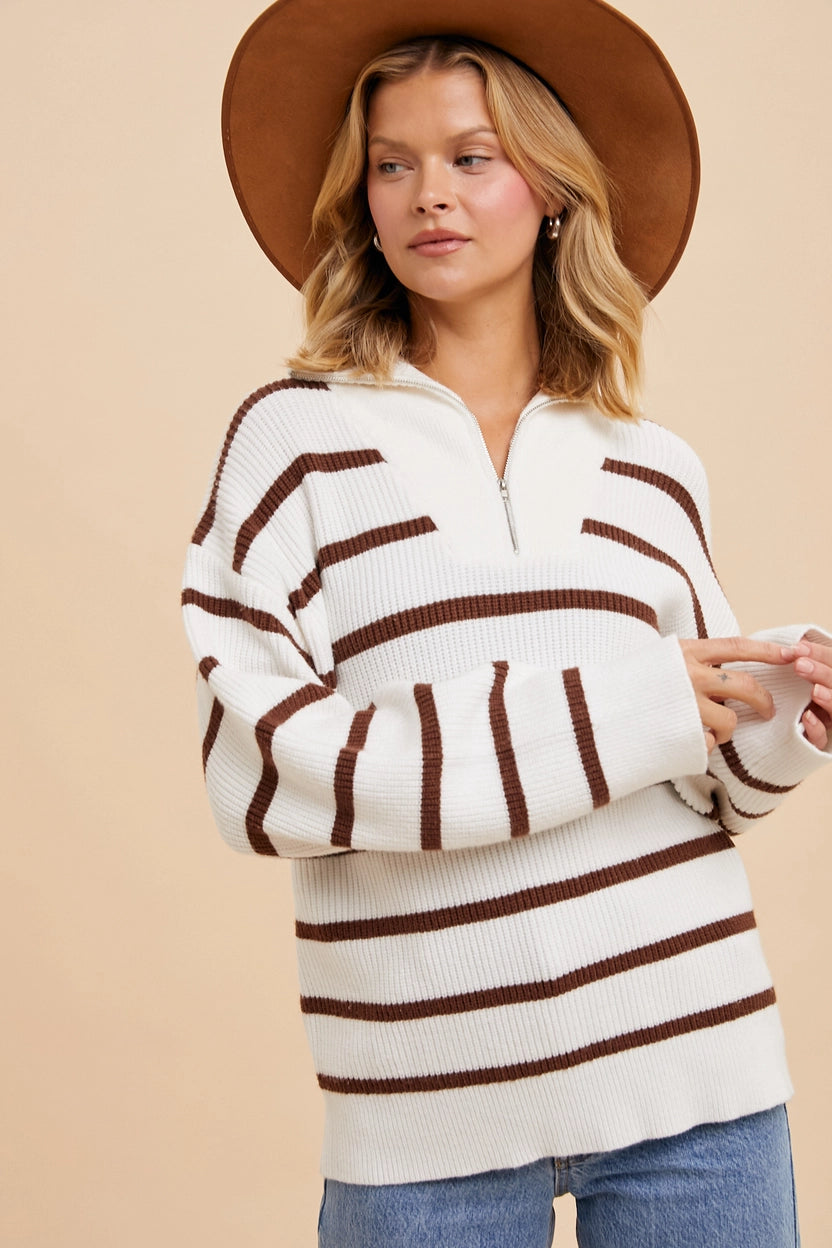 Latte Striped Pullover