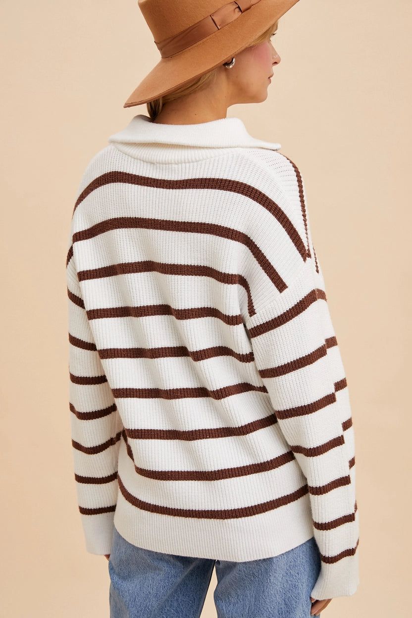 Latte Striped Pullover