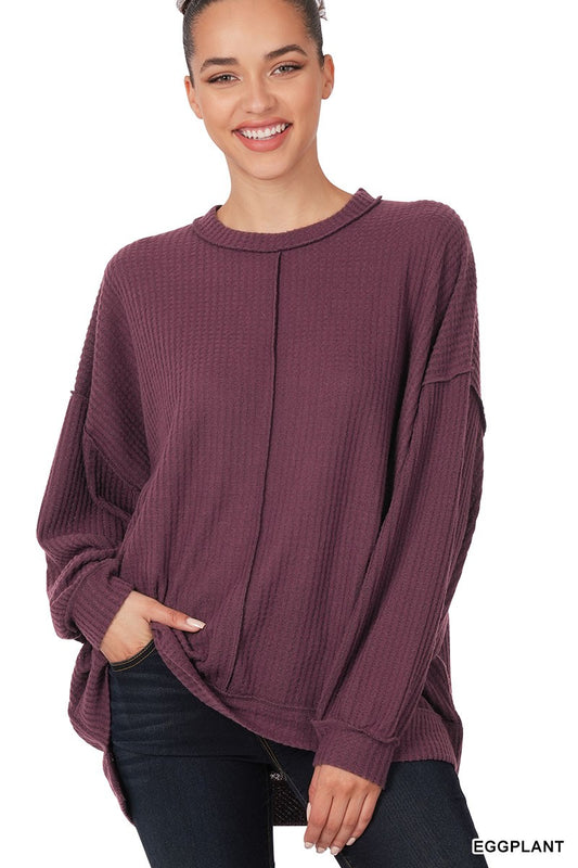 Eggplant Waffle Sweater