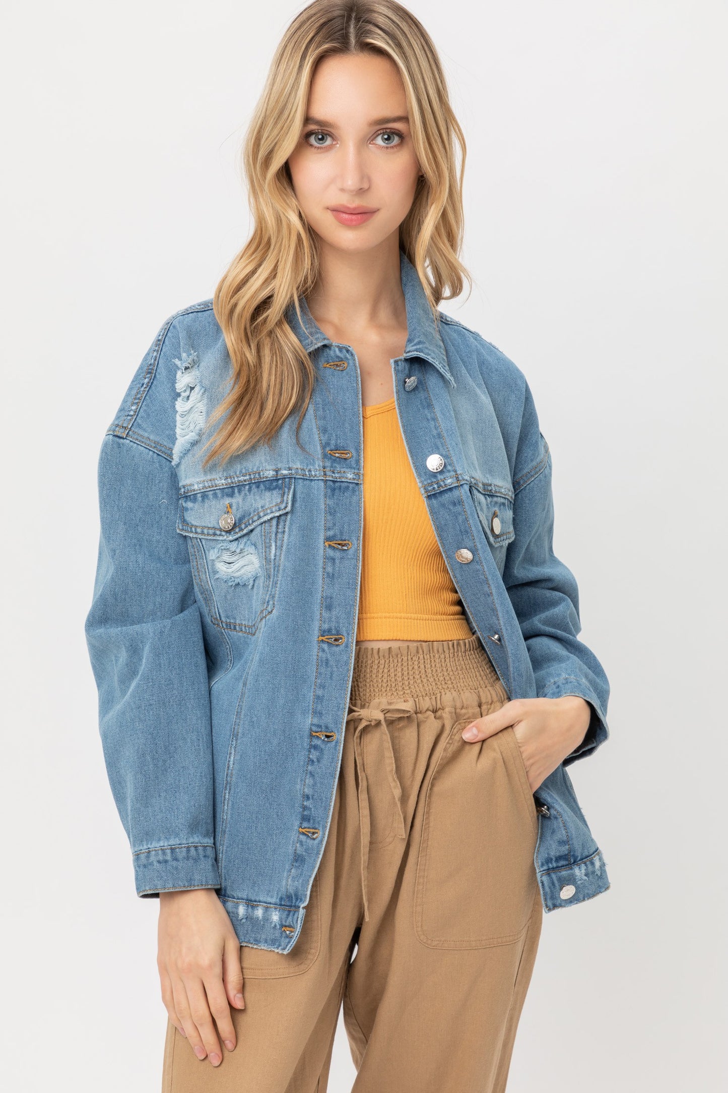 Distressed Jean Jacket