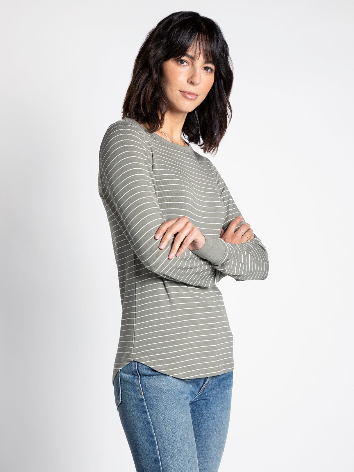 Olive Stripe Stacy Top