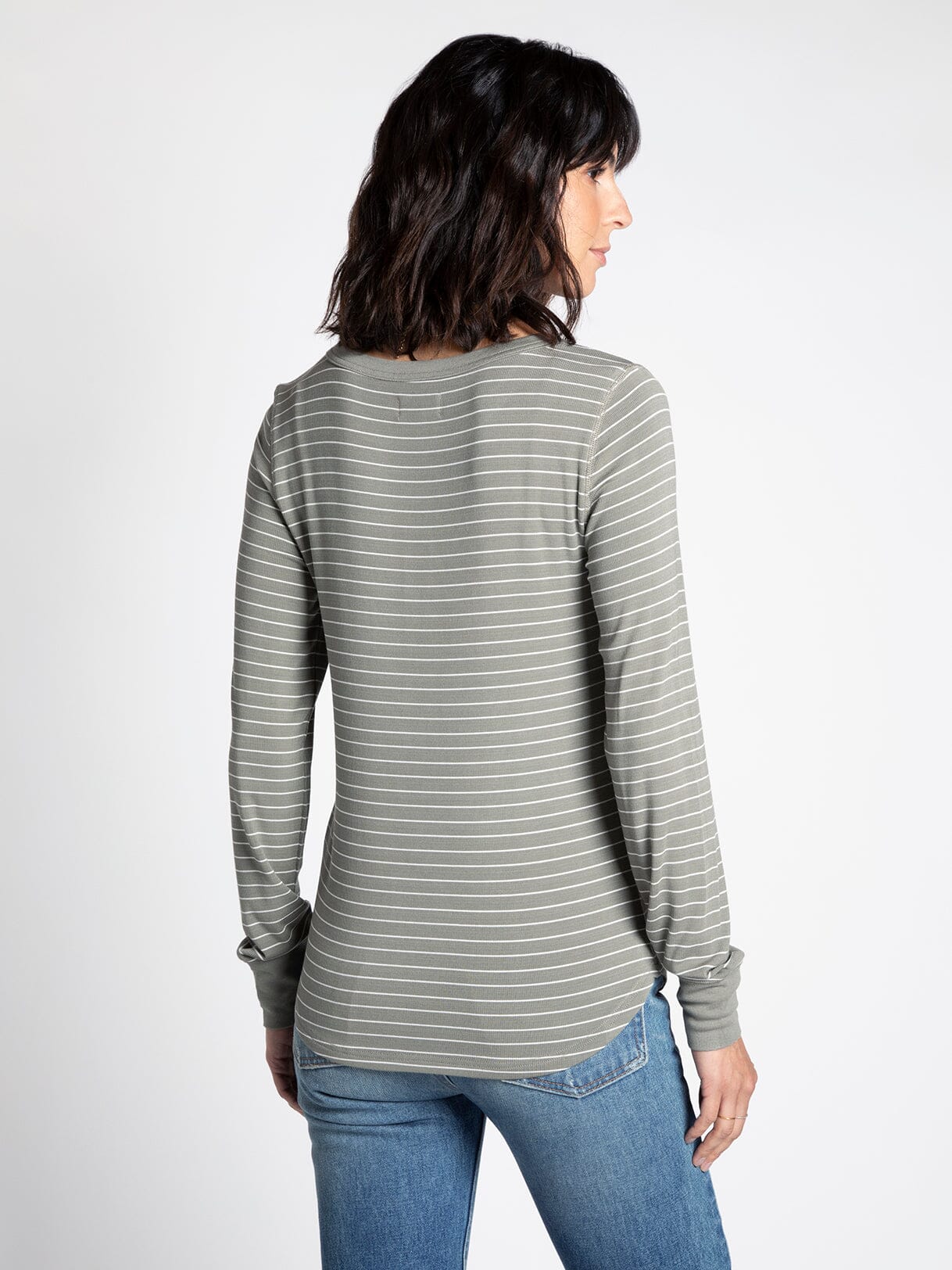 Olive Stripe Stacy Top