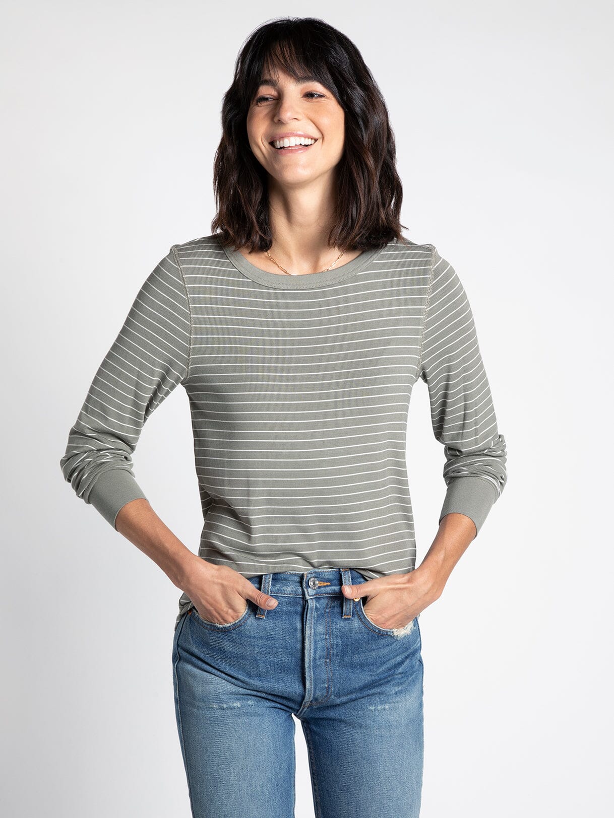 Olive Stripe Stacy Top