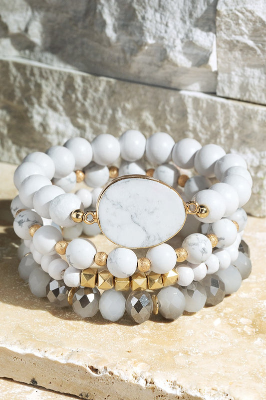 White Bracelet Stack