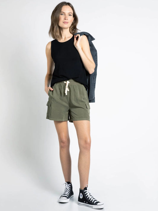 Camille Olive Shorts